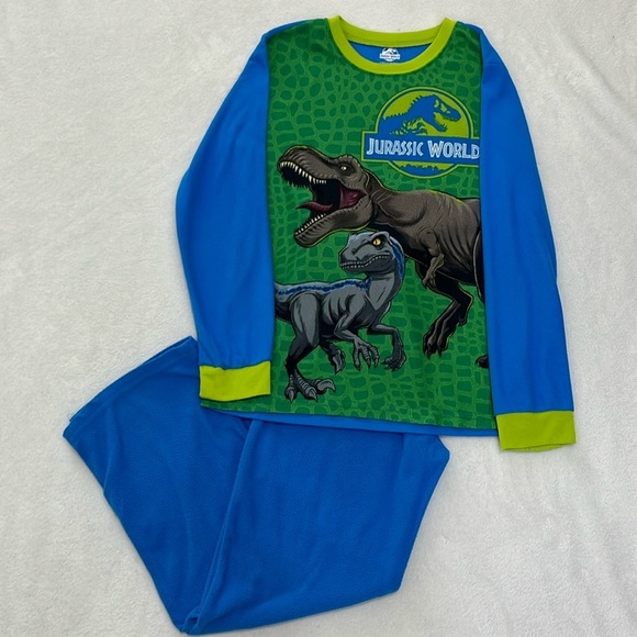 Jurassic World Boys Fleece Pajama Set Size 10/12 - Picture 1 of 5